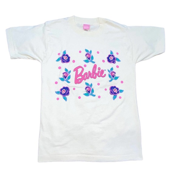Barbie Tops - M/L Vintage 1996 Barbie Mattel Single Stitch Puff Paint Logo T-Shirt